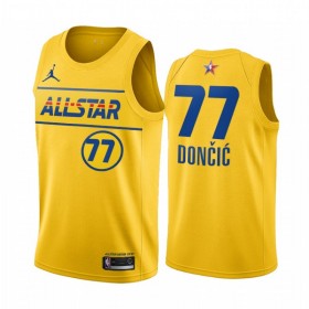 Dres Dallas Mavericks Luka Doncic 77 2021 All-Star Jordan Brand Gold Swingman